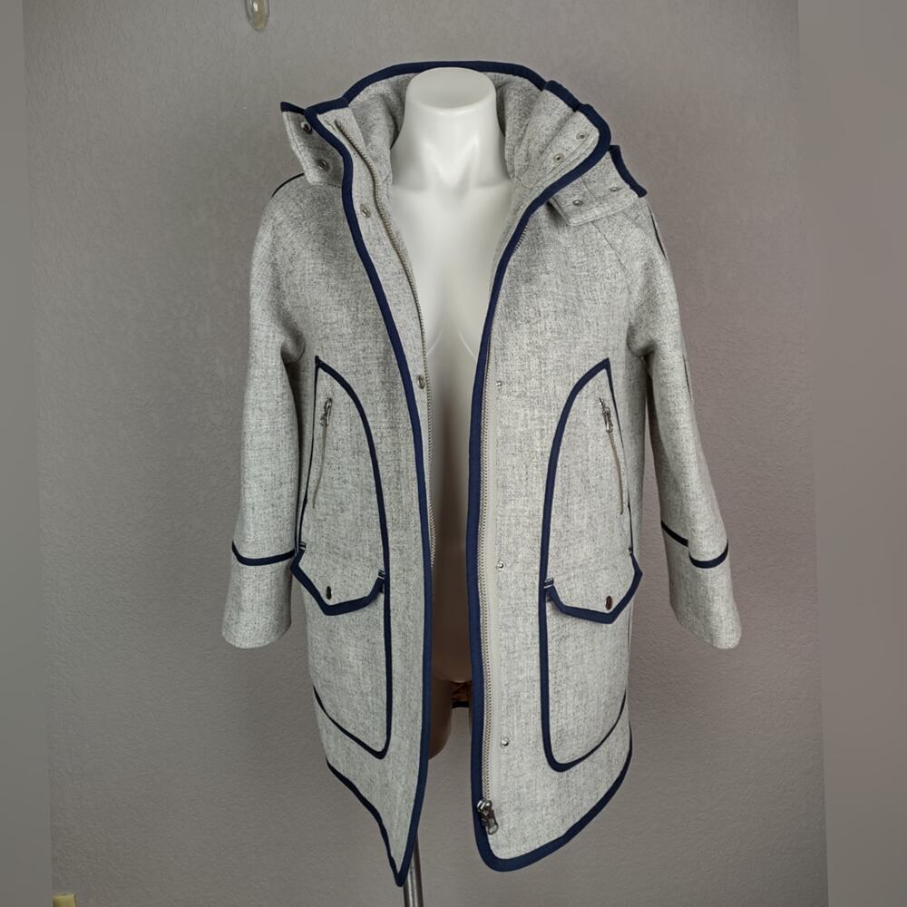 J. Crew Summit Parka in Italian Stadium-Cloth Wool Coat Size 4P - Picture 14 of 15